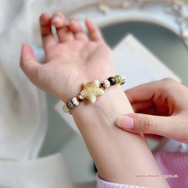 Women's Summer Beaded Ceramic Bracelet: Fade-Resistant Niche Design Gift