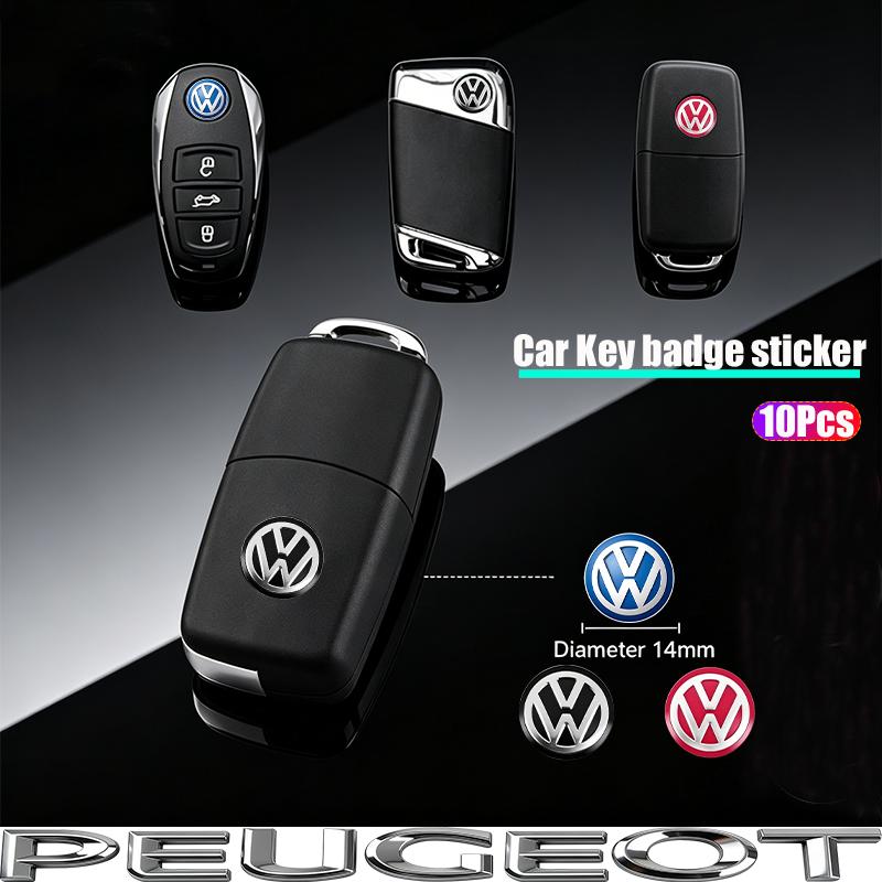 For VW Polo Golf MK6 MK7 MK7.5 CC Scirocco Arteon Touareg Taigo 14MM Car WE37 Remote Key Badge Emblem Metal Logo Stickers Tire Valve