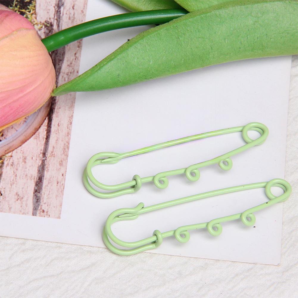 10pcs Metal Safety Pins Brooch Sewing Clothes Pins With 3Loops For Tags DIY Crafts Jewelry Making Findings