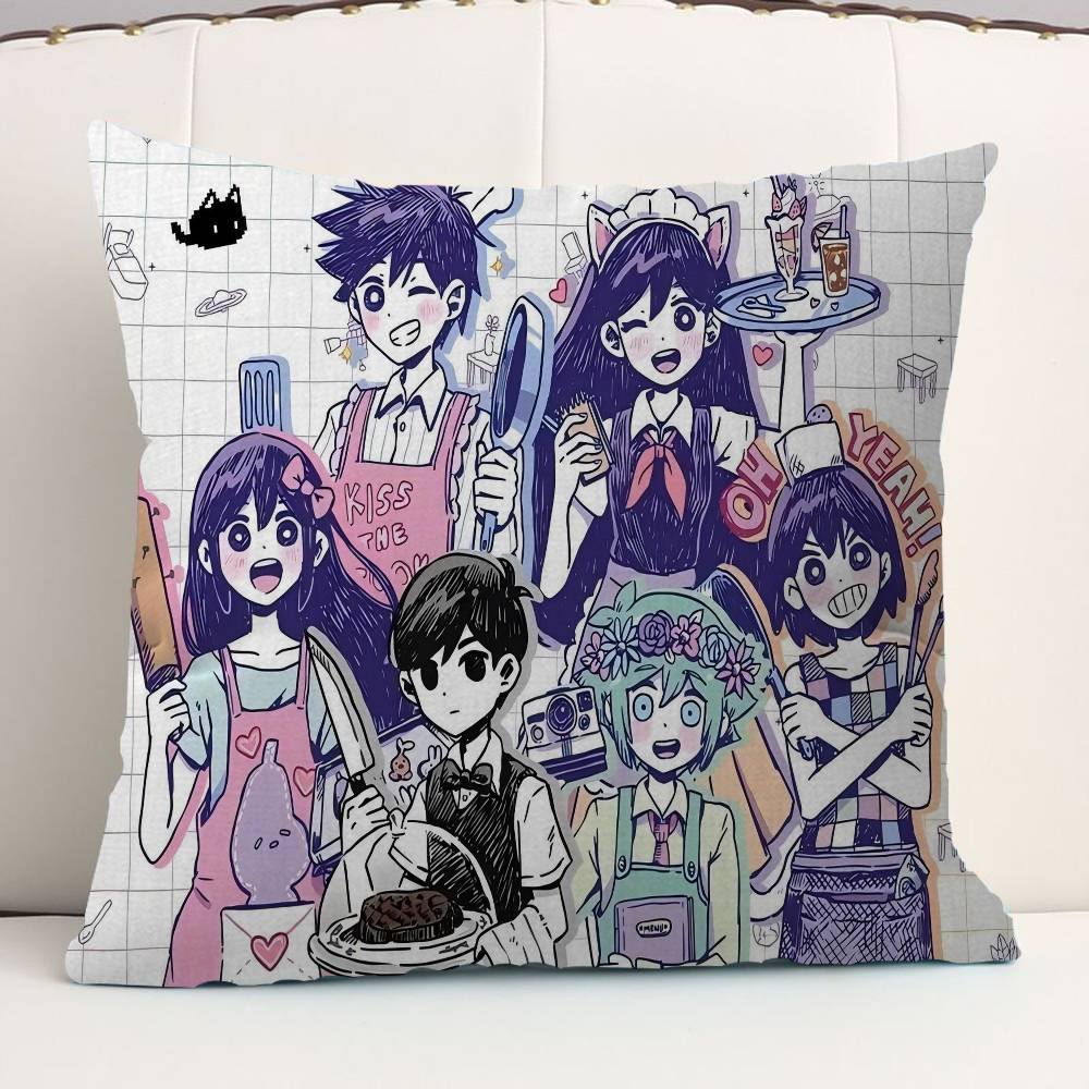 Cute Cartoon Omori Game Pillow Cushion Cover Pillowcase Living Room Sofa Home Decor
