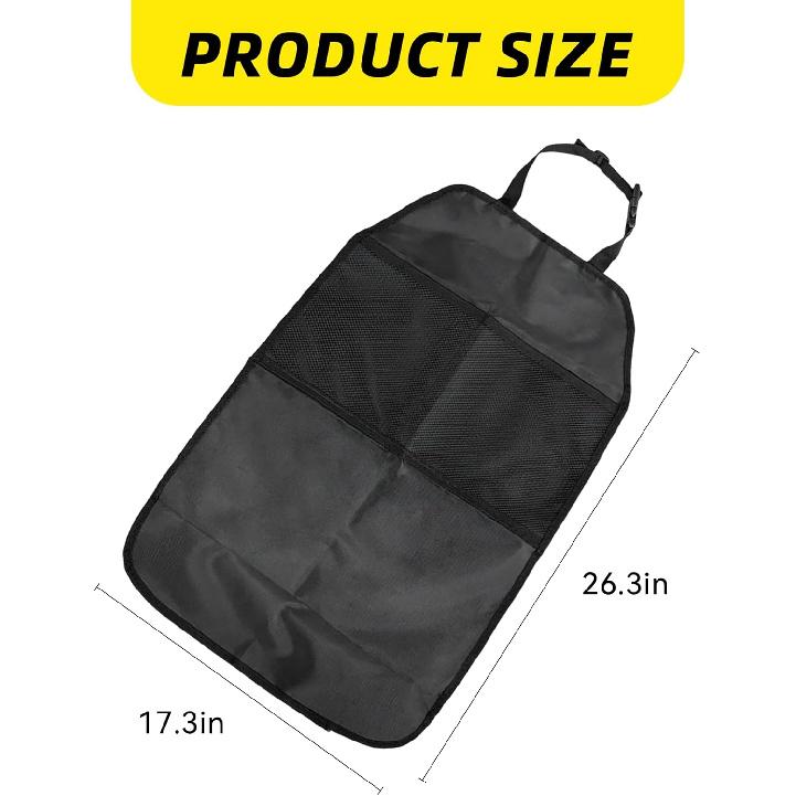 2 PCS Kick Mat Back Seat Protector, Waterproof Car Backseat Protective Kick Mat With 2 Mesh Pockets, Large Vehicle Seat Back Kick Mat Organizer For