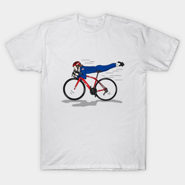 Men Black Print T-shirt Christina Birch Swaps Cycling For Outer Space No-Cut Transfer Paper Print Cotton Tshirt 2XL белый
