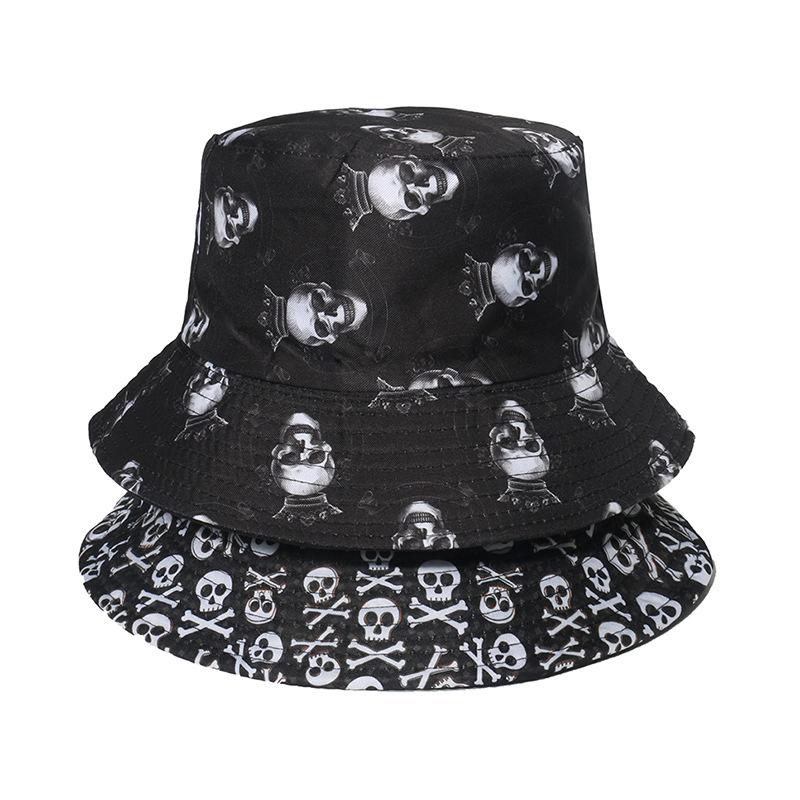Fashionable Ghost Head Hole Head Fisherman Hat Hip-Hop Basin Hat Trendy Sun Shading Hat Warm Hat