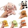 Bag Pendant Cartoon Animal Doll Plush Charm Keychain with Lanyard Soft Fluffy Texture Stress Relief Table Companion