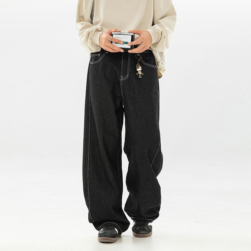 Retro Jeans Men's Spring Pants Straight Leg Pants Loose Pants