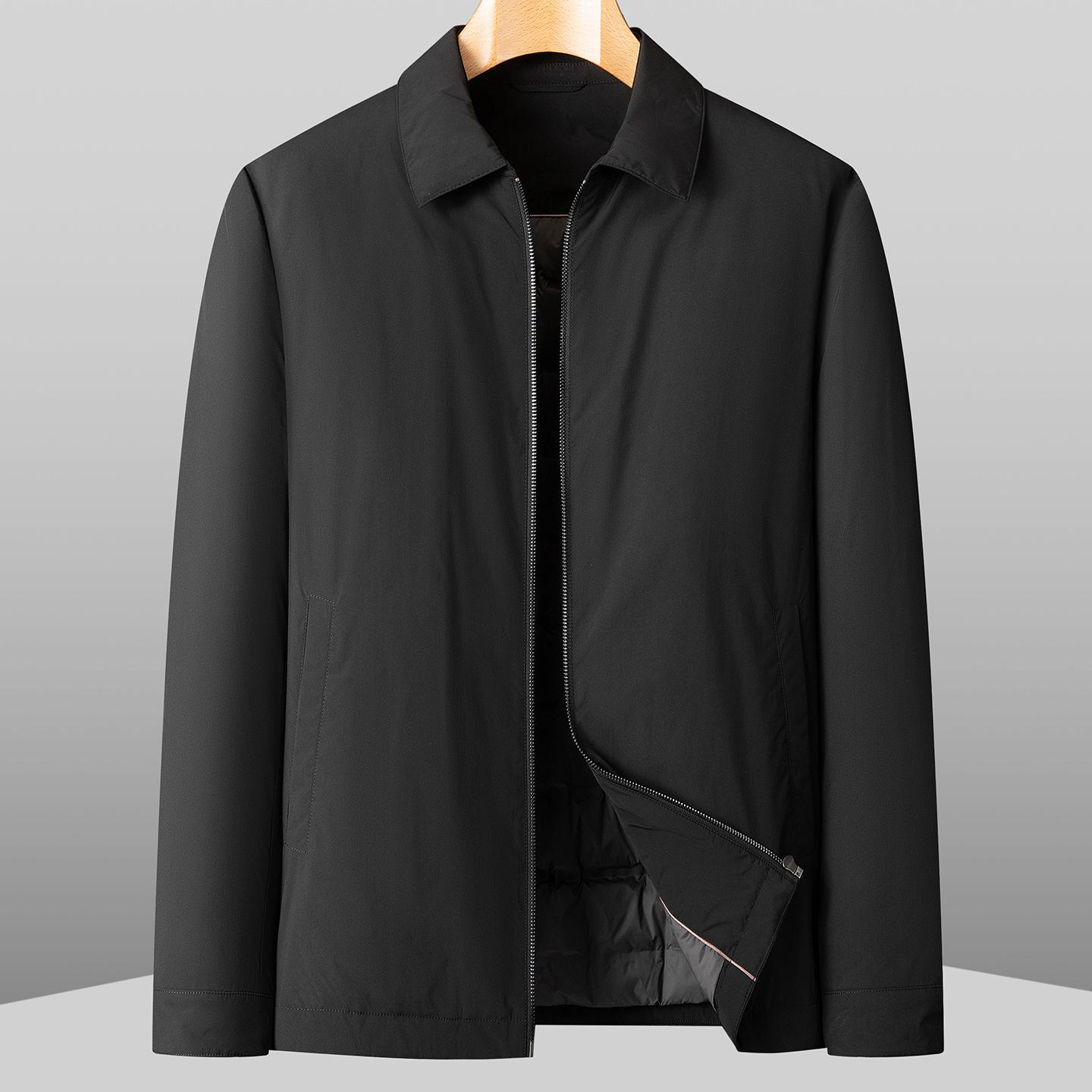 

2025 Men s Plus Size Goose Down Business Casual Jacket - Autumn/Winter Warm, Loose Fit 5XL (suggested 100-110 kg) чорний