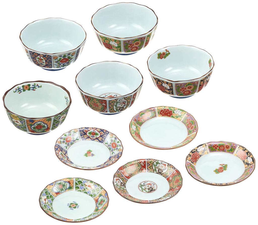 Apide Arita ware, Old Imari patterned bowl set, 226932, 6180-042, bowl diameter 12cm x 5.6cm, bowl diameter 11.3cm x 2cm