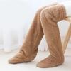 Womens Over Knee High Fuzzy Socks Cute Cartoon Thigh High Stockings Warm Solid Color Leg Warmers Christmas
