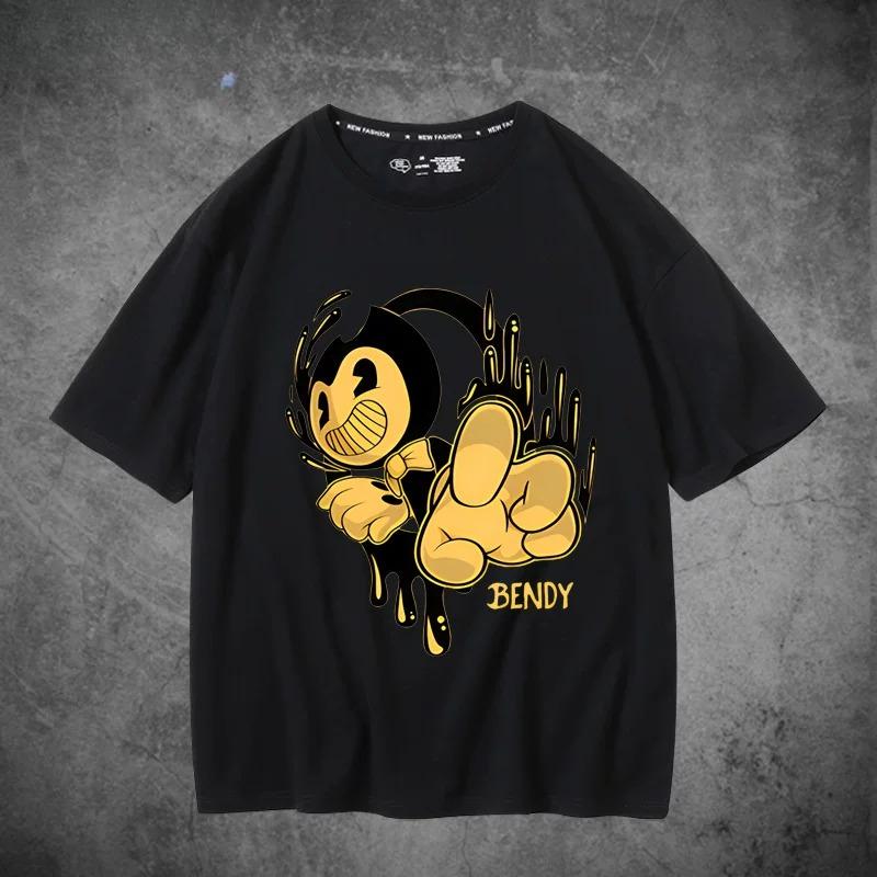 Bendy And The Ink Machine Game Tshirts Cotton Short Sleeve Oneck Female Tshirt Loose Cartoon Graphic Printing T Shirt Unisex
