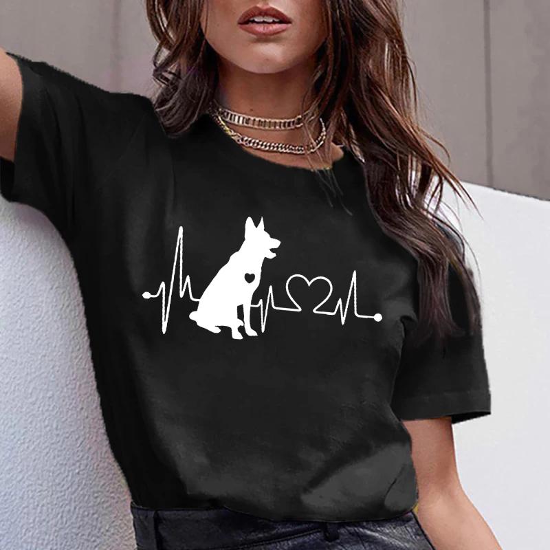 Dachshund Pug Teckel Cute Dog T-shirt Women Kawaii Harajuku Tops Female Summer Aesthetic Clothes Ropa XS-4XL Mujer