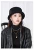 2025 Women's Winter British Retro Wool Felt Top Hat with Elegant Upturned Brim