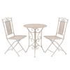Ensemble de bistro - vidaXL - 3 pcs - Acier - Blanc - Résistant aux intempéries