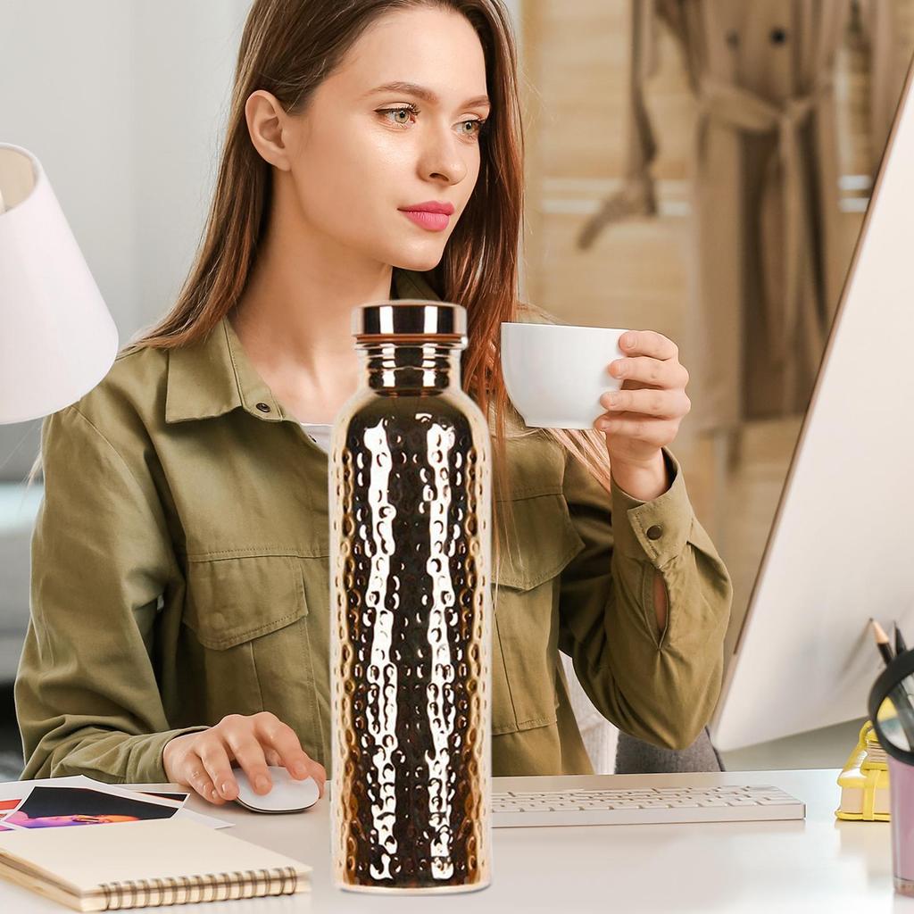 Copper Bottle Reusable Leakproof Bottle 27Oz Portable Leakproof Cup for Traveling Gym Daily Sports Work Outdoor Camping