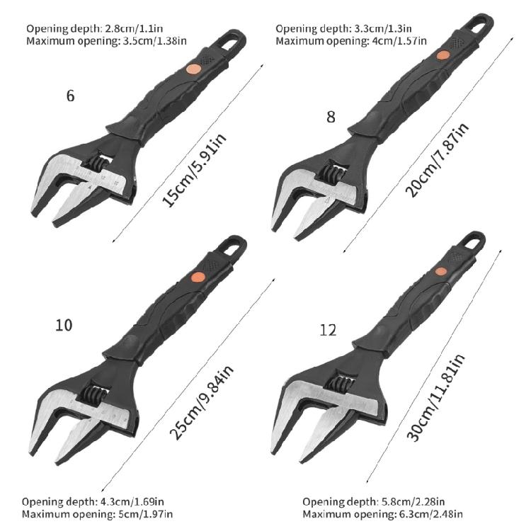 Wide Mouth Adjustable Wrench Wide Jaw, Comfortable Handle for Plumbing Projects