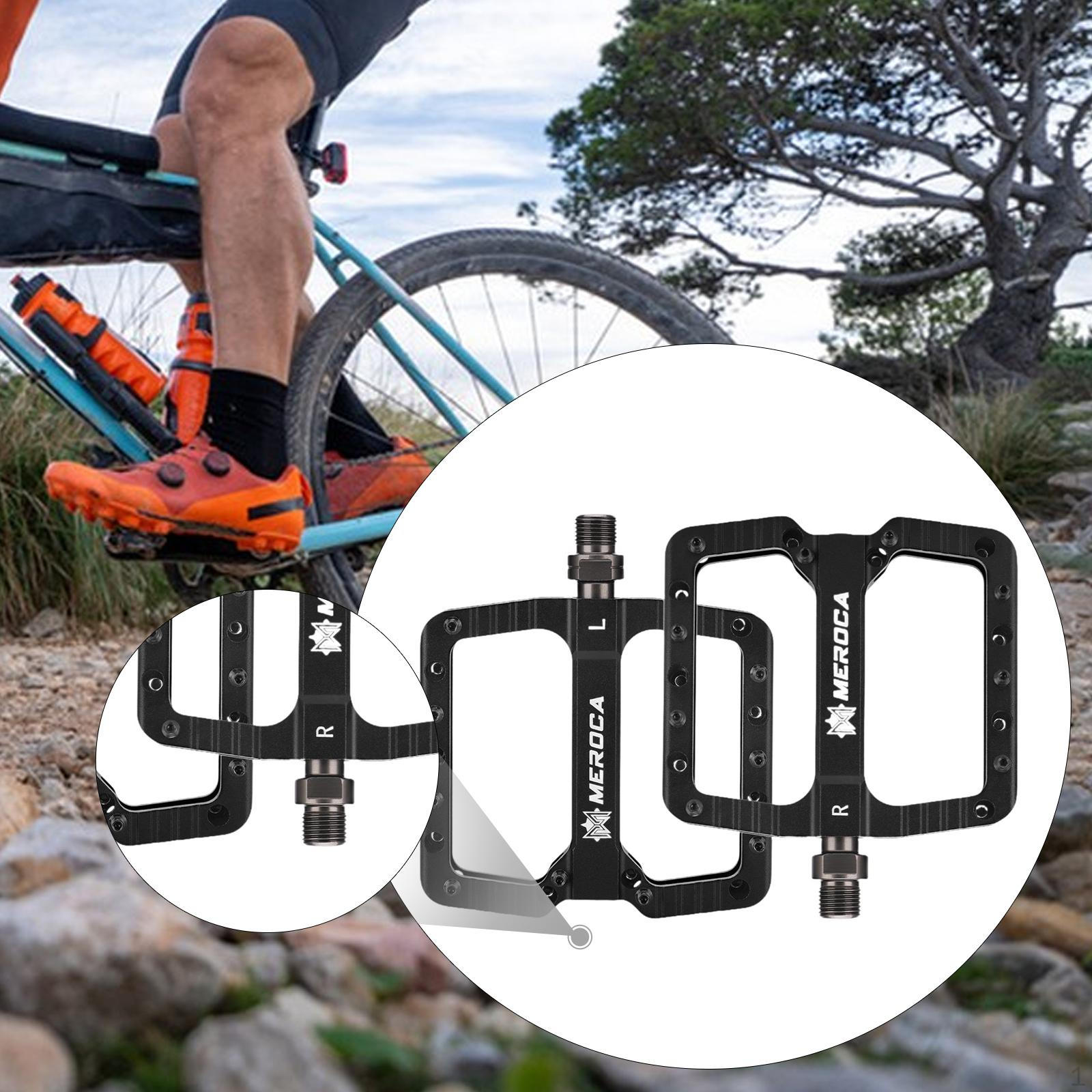 Mountain Bike Pedals Bicycle Replacement Part Flat Platform Pedal Aluminum Alloy