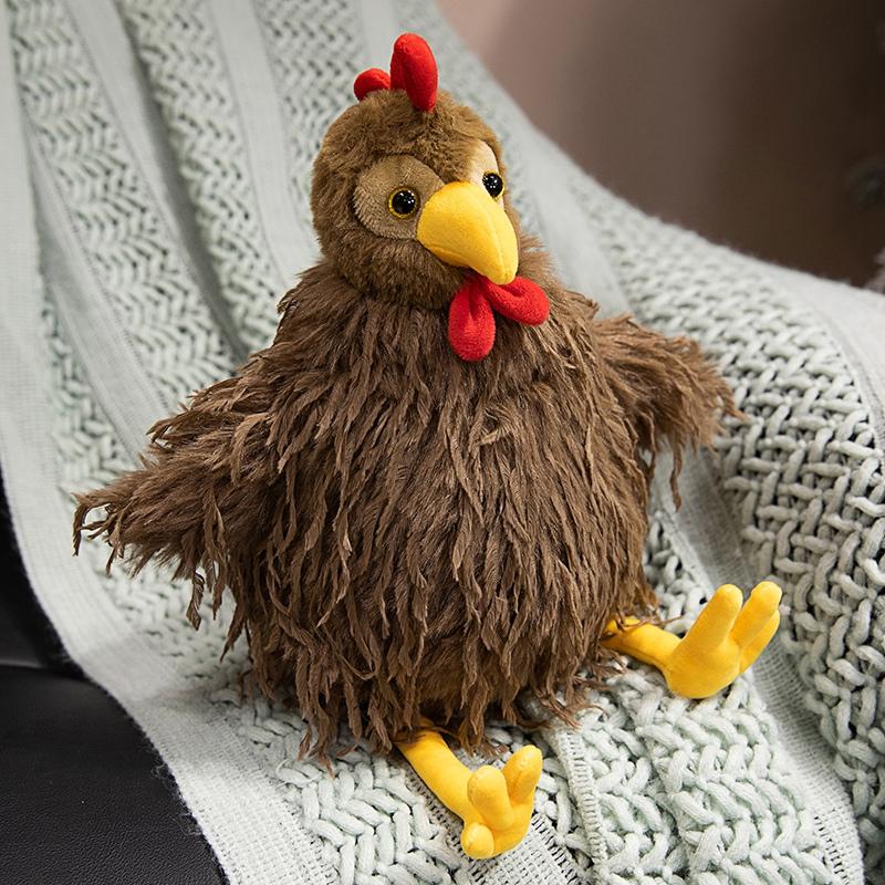 28/38cm Kawaii Creative Hen Plush Doll Pillow Long Hair Bow Tie Rooster Chicken Plush Toy Home Decor Gift For Boys And Girls