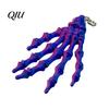 Halloween Skeleton Pendant Hand Keychain, with Hanging Chain 3D Printed Ornament, Movable Dark Trendy Keychain Joint Design Skull Palm