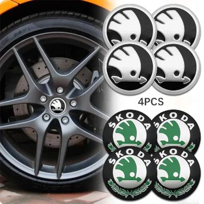 AFG1 4pcs 56mm 65mm Car Emblem Wheel Hub Caps Center Cover Sticker Decoration For Octavia Fabia Kamiq Kapoq Kodiaq Rapid SCALA