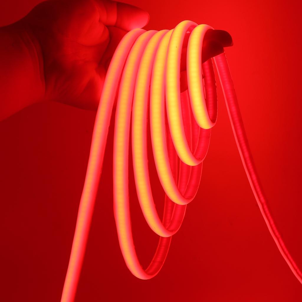 12V 24V IP68 Waterproof COB Neon Strip Hight Bright 320Leds/M Yellow/Pink/Red/White/I Blue/Pink Flexible Ribbon Rope LED Light