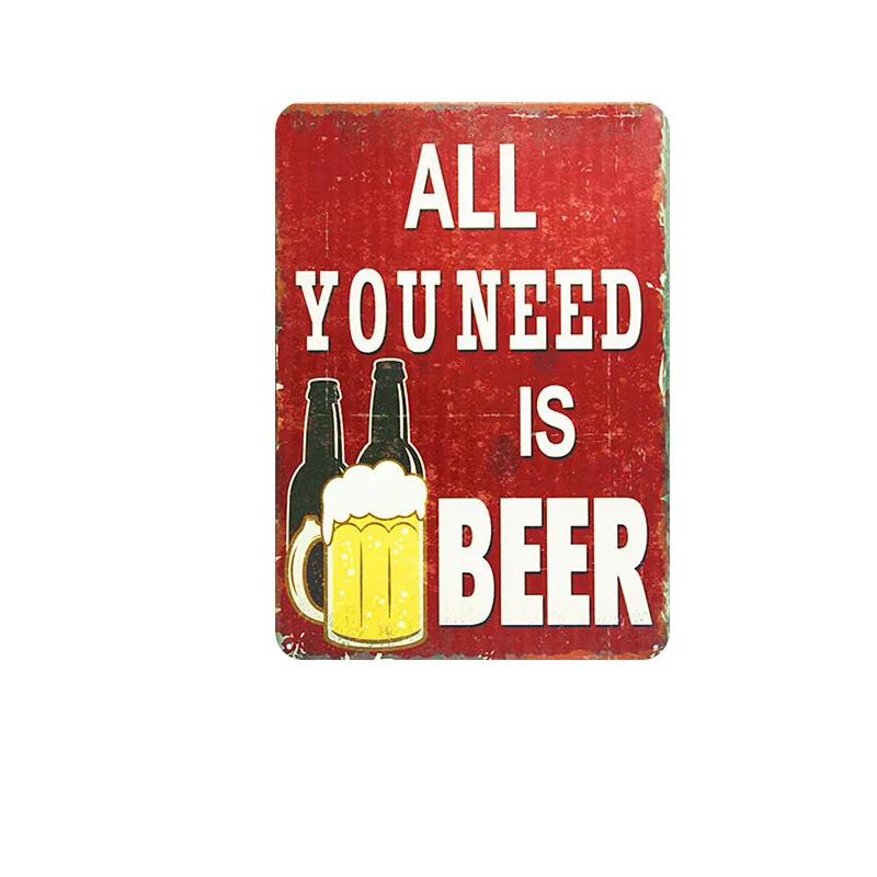 Vintage Beer Cheers Tin Sign Wall Plate Painting Decor Kitchen Bar Club Restaurant Pin Up Metal Signs Crafts Decorative Plaques