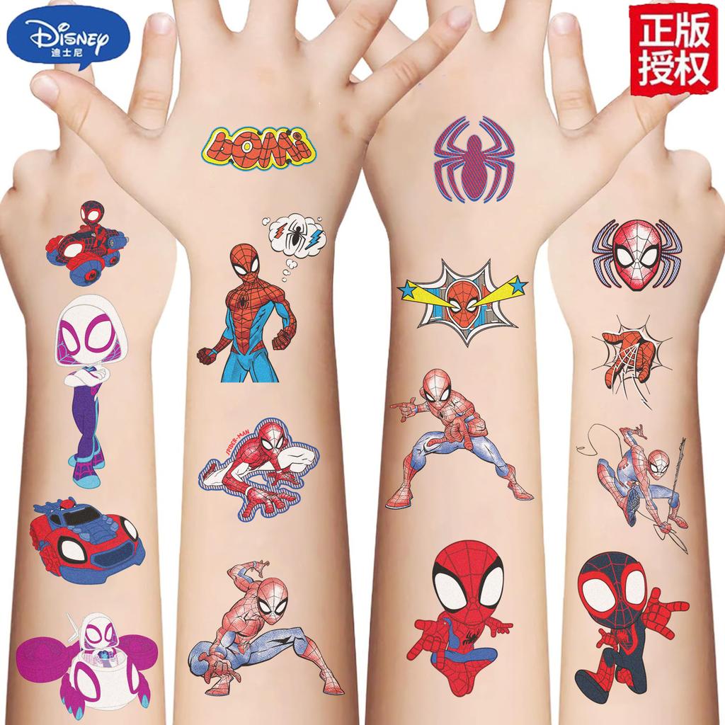 Spider-Man Temporary Tattoos Waterproof Long-Lasting Party Favors Funny Face Stickers for Kids Adults Official Licensed Merchandise