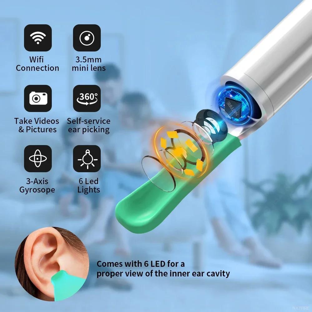 Visual Ear Cleaner With Camera LED Lights 4.0mm Lens Ear Wax Removal Tool Take Video HD Earpick Gifts