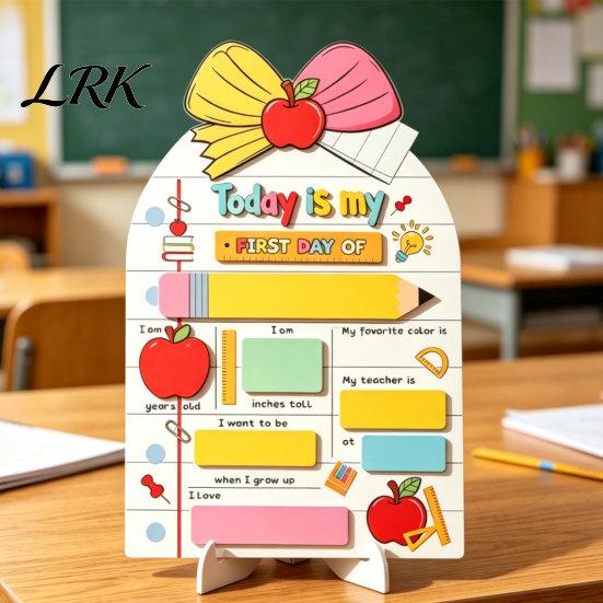 Campus Style Sign Personalized First Day of School Wooden Sign, Reusable Erasable Back to Board, Cute Classroom Decor, Keepsake Memory Tracker