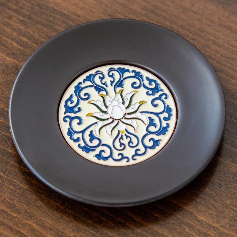 Kung Fu Tea Cup Coasters Household Kitchen Japanese Zen Heat Insulating Coasters Teaware Accessories Round Single Cup Mat