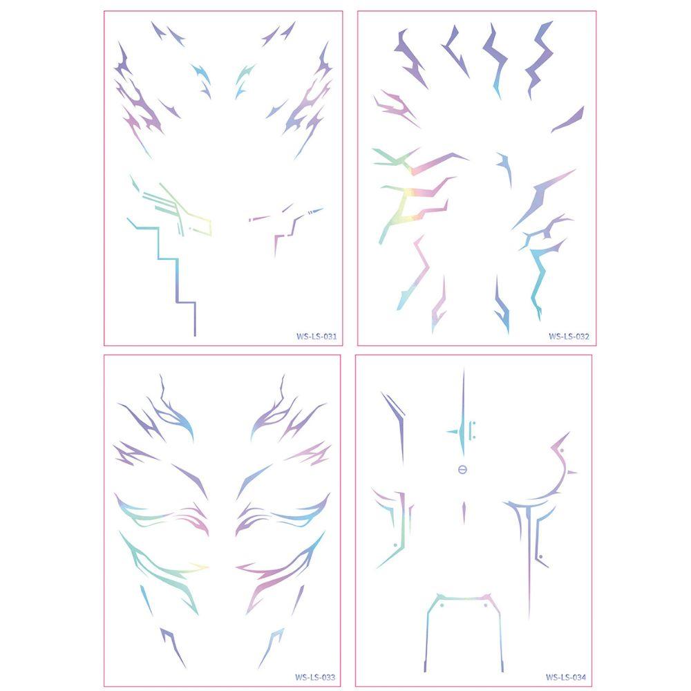 NOWY 4-CZĘŚCIOWY ZESTAW TATUTÓW TAJEMNICZYCH K-POP ŁOWCY DIABELÓW Z WZORAMI RUMI I JINU | URODZINOWY HUNTR/XI SAJA DLA CHŁOPCÓW NA HALLOWEEN