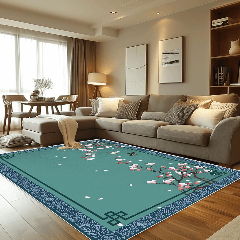 Chinese Style Flower Carpets for Living Room Retro Decoration Carpet Home Hall Sofa Area Floor Mat Bedroom Hallway Large Rugs