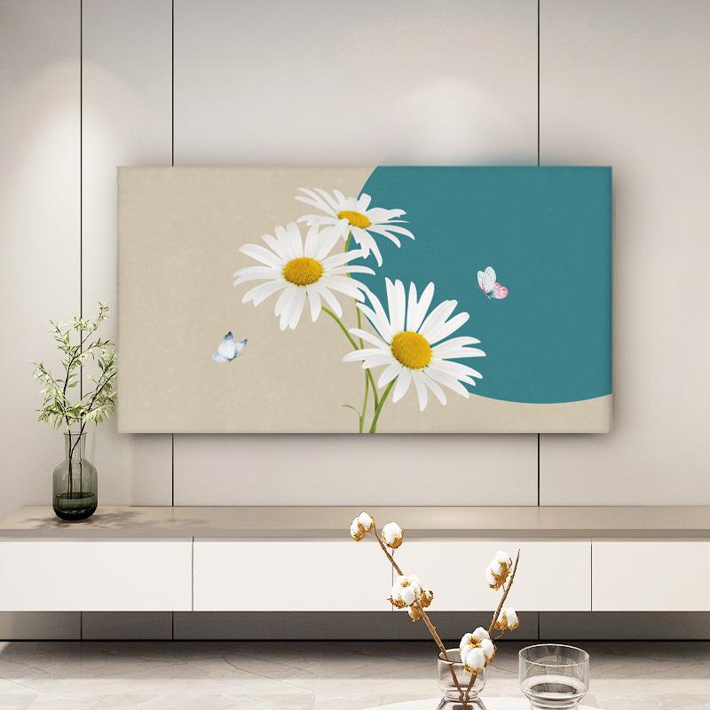 Modern Minimalist Printed Pattern Elastic TV Covers Brand Generic All Inclusive Dust Prevention Cover Wall Mounted Television Protective Cloth