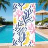 Hand Drawn Coral Beach Towel Quick Dry Sand Free Cute Towel Tropical Ocean Theme for Beach Pool Spa Travel