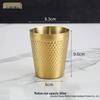 Golden Diamond Honeycomb 304 Stainless Steel Double-Layer Cup - Hammered Design, Anti-Scald. Perfect for Juice, Beer, and Tea.