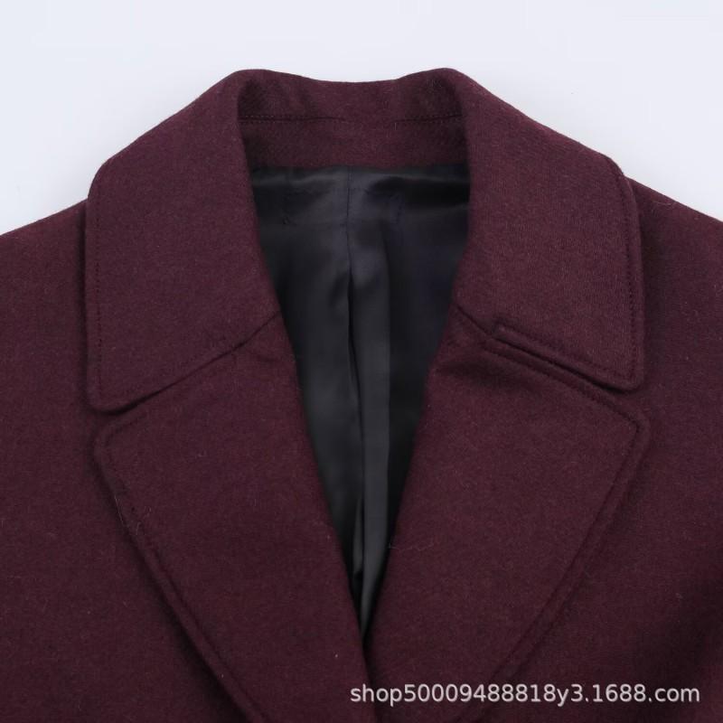 Womens Oversized Long Wool Blend Coat Streetwear Style Loose Fit Winter Outerwear