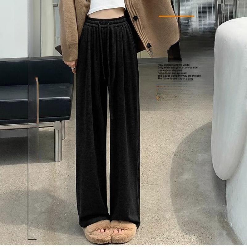 Pantaloni noi de toamnă-primăvară pentru femei, pantaloni leneși cu talie înaltă, casual, cu drapaj, versatili, cu picior drept