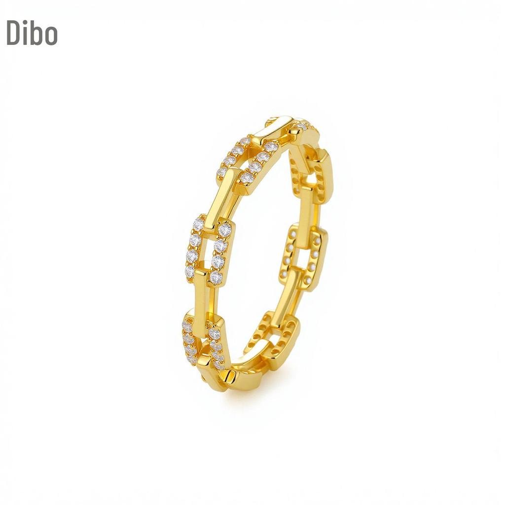 Dibo S925 Sterling Silver European & American Style Chain Ring for Women