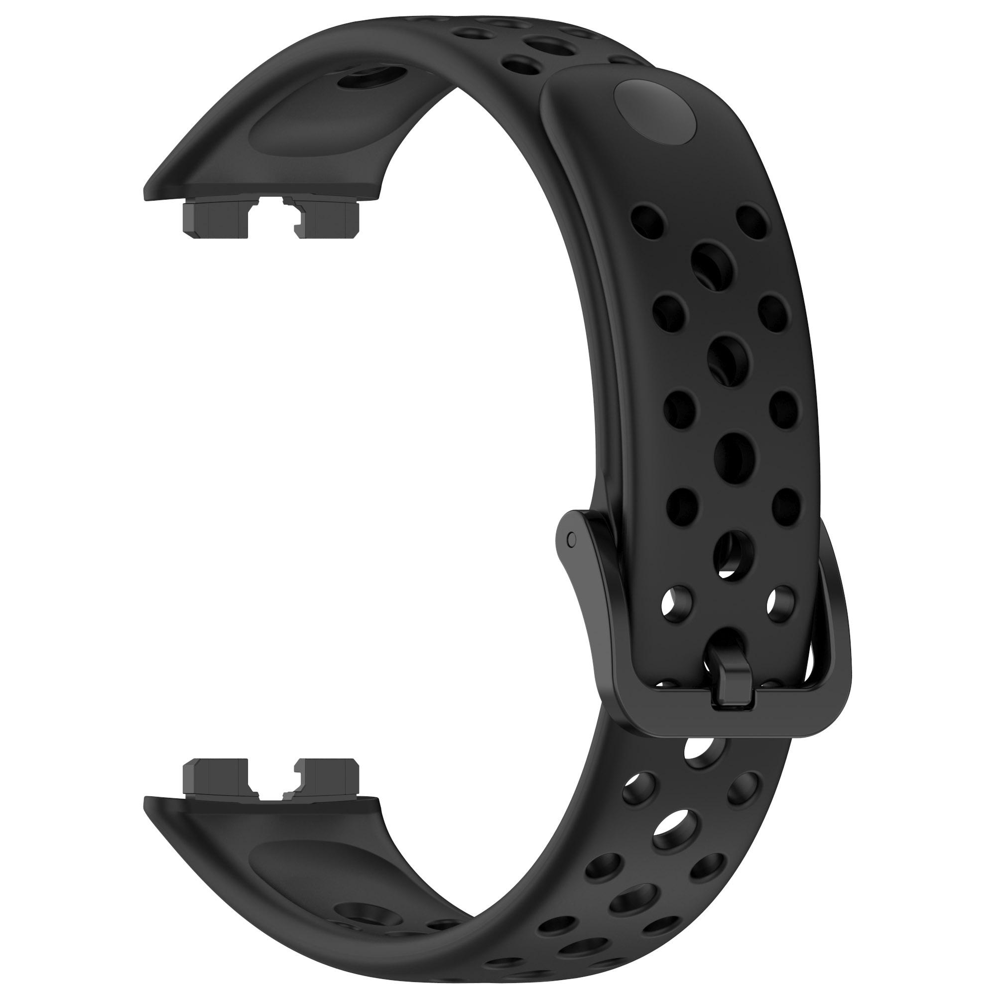 

For Huawei Band 9/9 NFC/8/8 NFC Breathable Holes Replacement Band Silicone Watch Strap Red