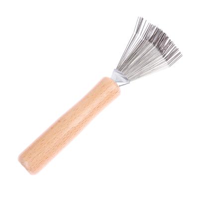 1Pc Wooden Comb Cleaner Delicate Cleaning Removable Comb Cleaner Tool Hair Brush Handle Embeded Tools