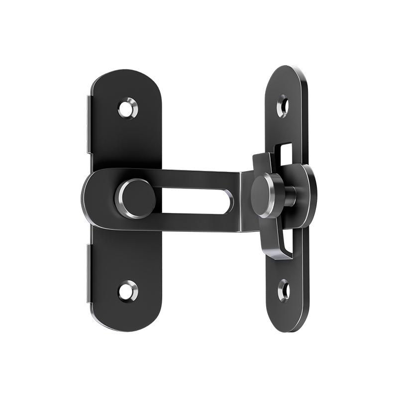 No-Drill Right Angle Door Latch - Stainless Steel Surface-Mounted Lock Bolt for Sliding and House Doors