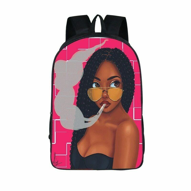 Afro-Afrikanische Schönheit Schwarze Prinzessin Wasserdichter Schulrucksack Mit Verstellbaren Schultergurten