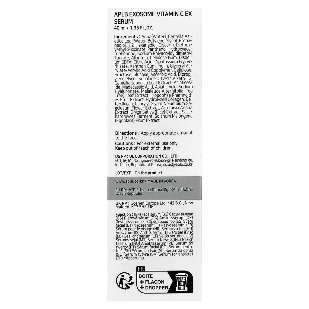APLB, Exosome Vitamin C EX Serum, 40ml (1.35 fl oz)