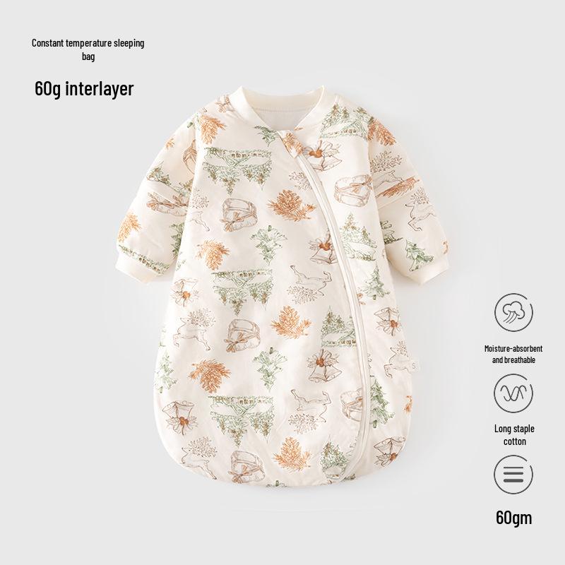 

Детский стеганый спальный мешок с контролем температуры – U-образный, толстый, на молнии, пижама против перекидывания для новорожденных (Весна осень) S (0-1 year)