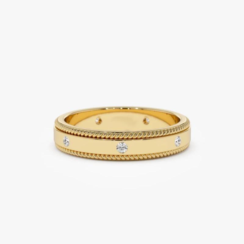 

Meier French style wide band twisted ring - plain band with cubic zirconia, european and american style women s ring no. 6 золотой