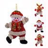 Small Christmas Doll Ornaments Fabric Snowman Santa Claus Bear Reindeer Xmas Tree Ornaments Rustic Doll Hanging Decor for Holiday Party Supplies