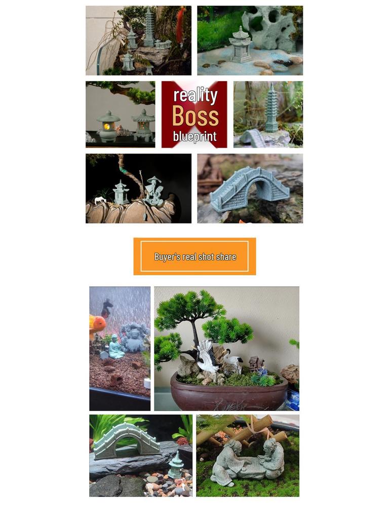 Pebble Bridge Small Boat Ornament: Miniature Water Bonsai Rockery Decoration for Floral Landscapes.