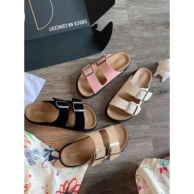 FanGui ~ Summer New Flat with Square Buckle Platform Beach Birkenstock Sandals Women's Insins Style