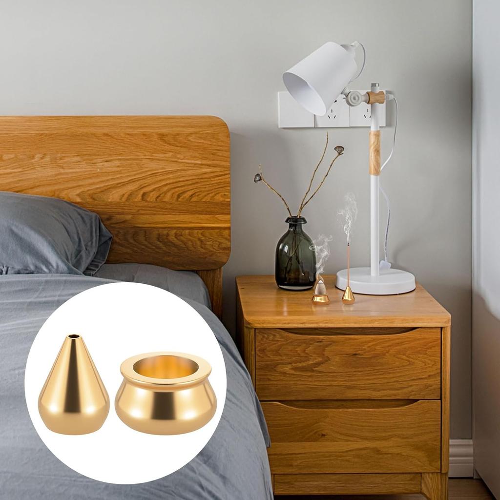 5 in 1 Brass Incense Holder 5 Styles Incense Cone Incense Sticks Coil Incense Holder Incense Burner for Yoga Home Fragrance