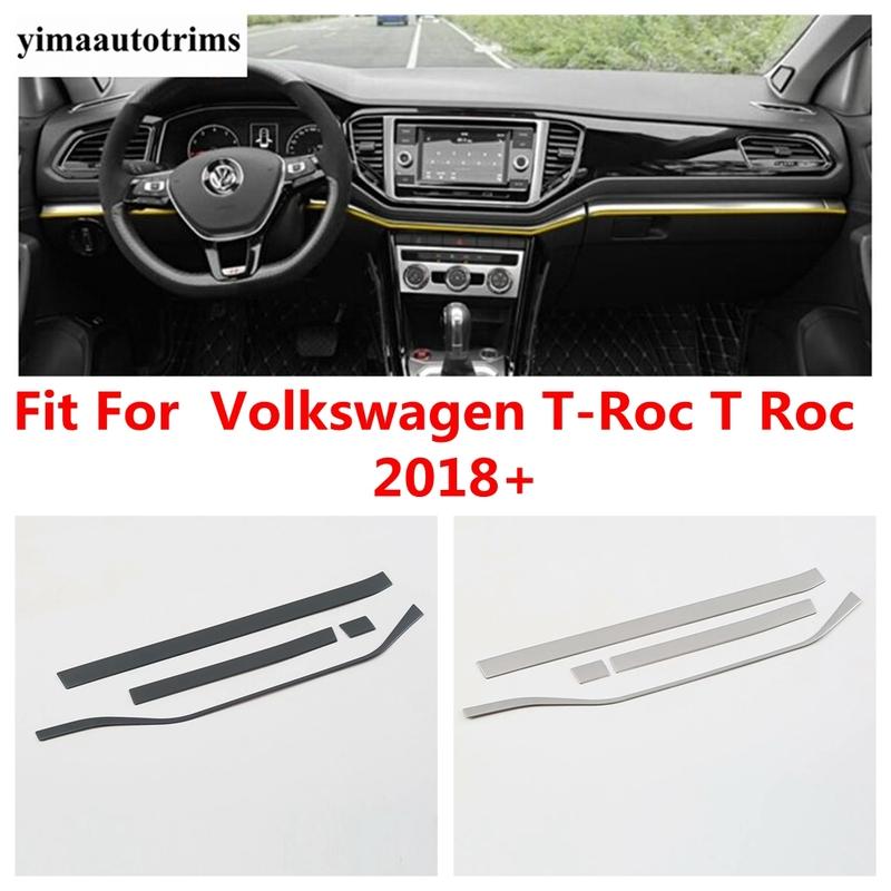 Dashboard Central Control Panel Strip Air AC Vent Cover Trim For Volkswagen T-Roc T Roc 2018 - 2025 Car Accessories Interior Kit