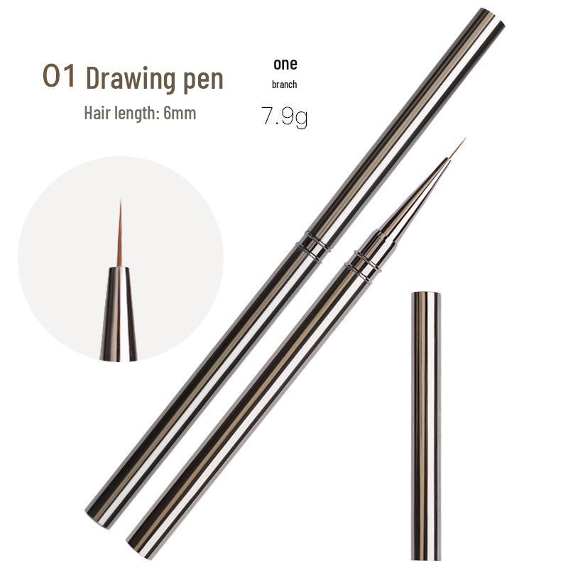 Japanese Professional Ultra-Fine Metal Nail Art Liner Pen for Nail Salon - Precision Drawing and Dotting Tool