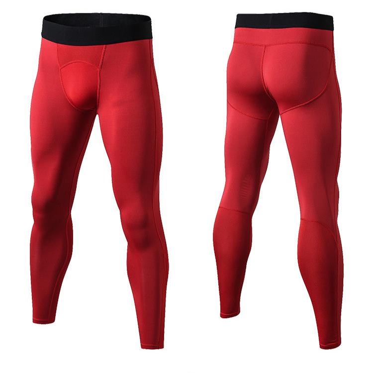 Men's Black Sports Pants Tight Training Active Pants & Tights Fitness Running Mesh Splicing Speed Drying Elastic Tight Pants 1040